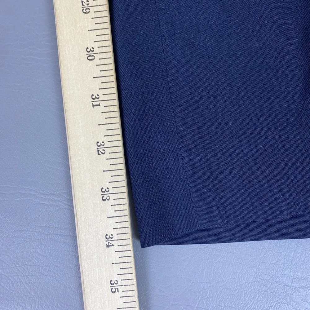 Vintage Springfield Wool Dress Pants Men's Size 42 Navy Blue Pleated Made in USA
